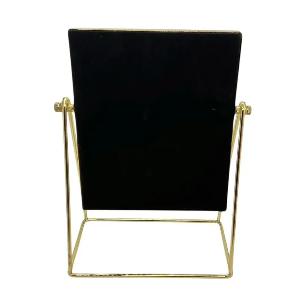 Gold Framed Mirror Make Up Adjustable Standing -Design for Desk Large Glass Area